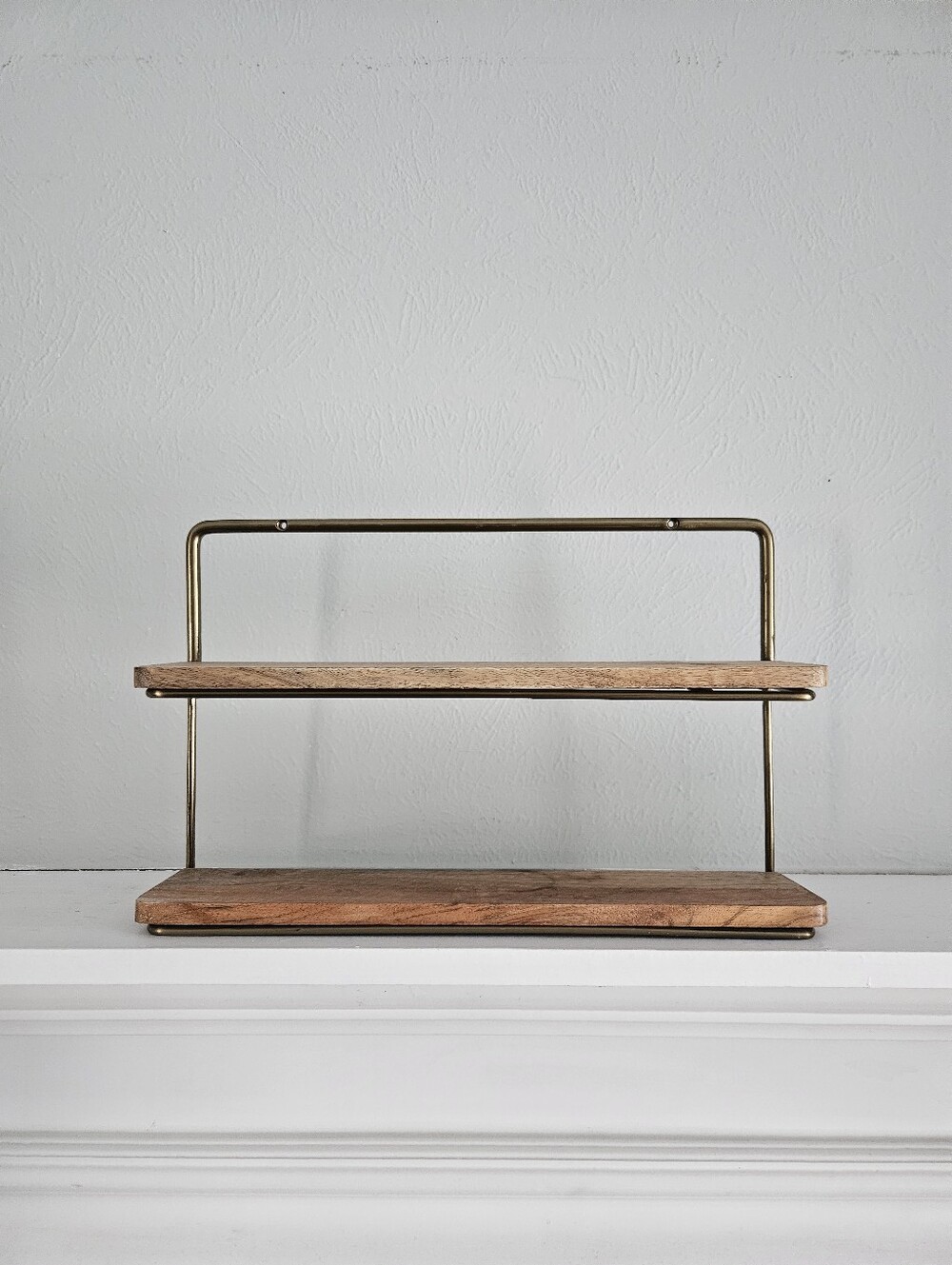 NWOT Hearth & Hand By Magnolia Wood And Brass Double Wall Shelf